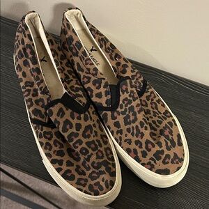 American Eagle Outfitters Brown Leopard Slip-On Sneakers